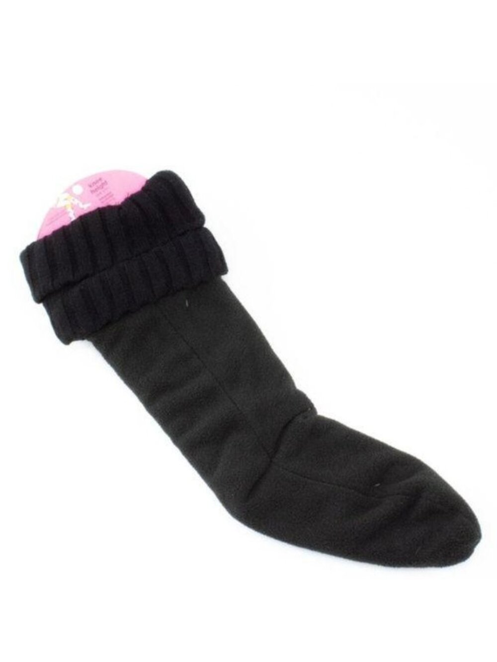 Betsey Johnson Knee Height Boot Liners Black Fold-Over Knit Detail